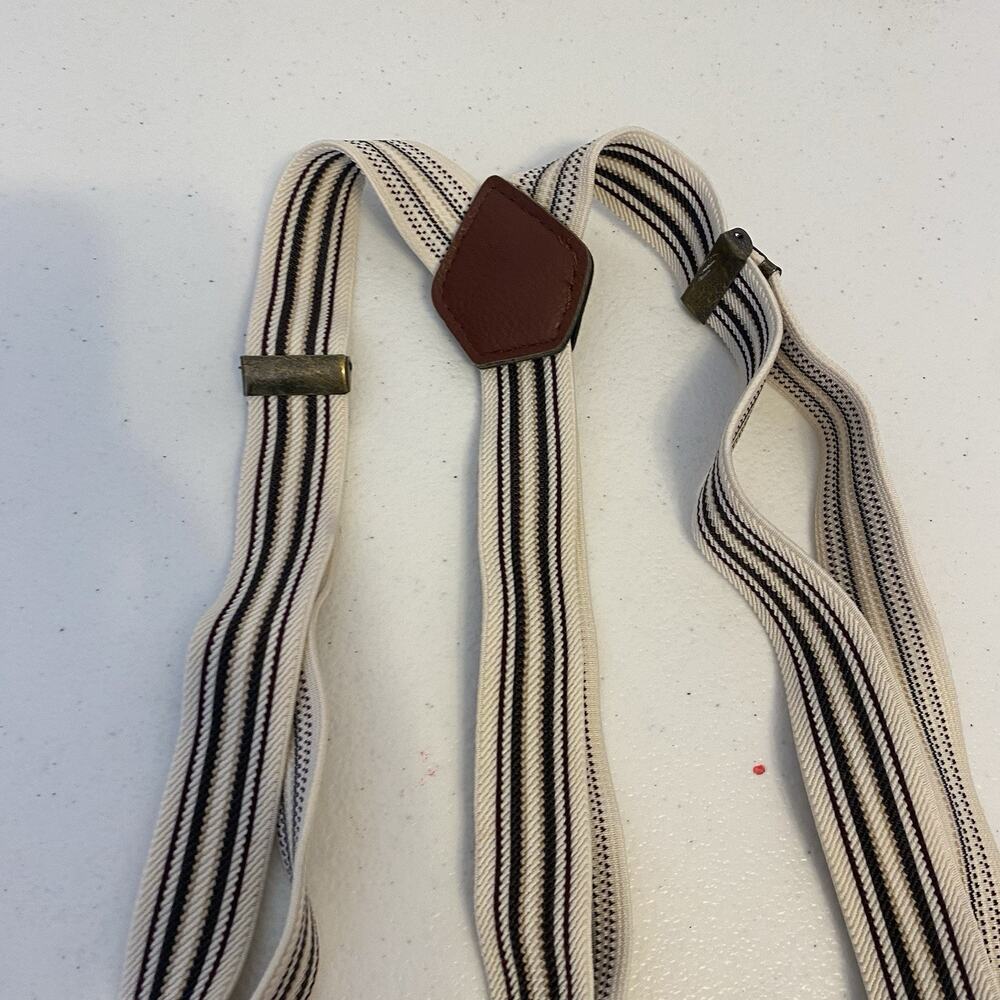 Vintage Heavy Duty Men Suspenders X-Multicolor Elastic 1” Wide Adjustable Braces - Picture 4 of 6